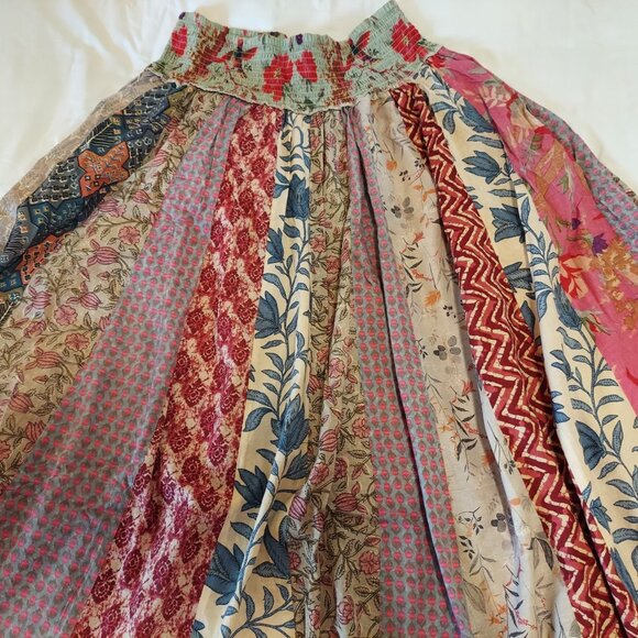 NWT Patchwork Panel Long Skirt-Large - Picture 3 of 5